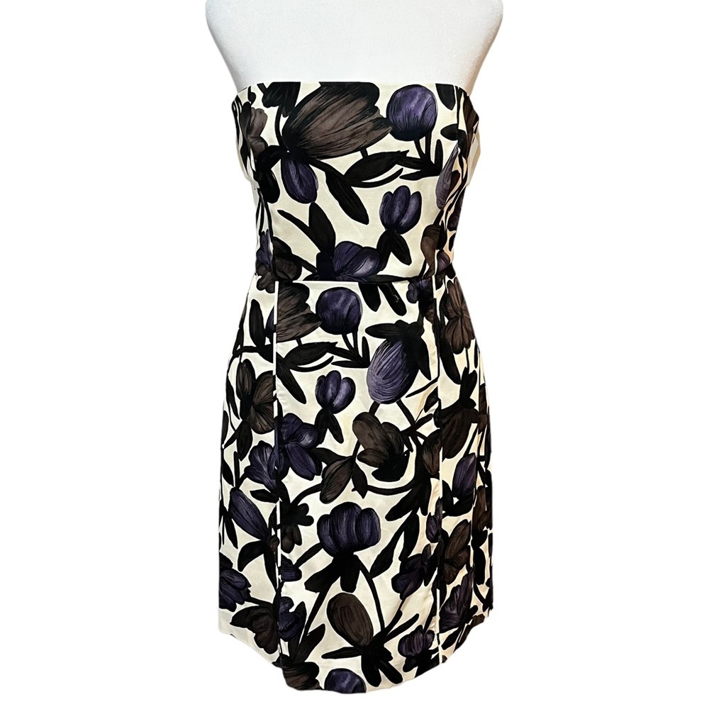 Banana Republic Floral Strapless Mini Dress Size 10 - Picture 1 of 10